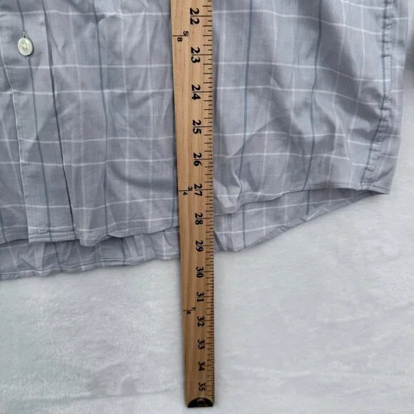 Faherty Movement Shirt Mens L Blue Plaid Windowpane Pima Cotton Button Down - Picture 5 of 9